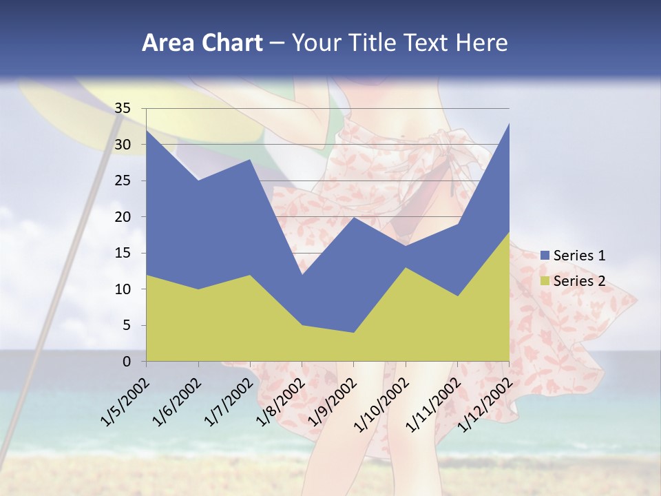 A Woman In A Bikini Holding An Umbrella On The Beach PowerPoint Template