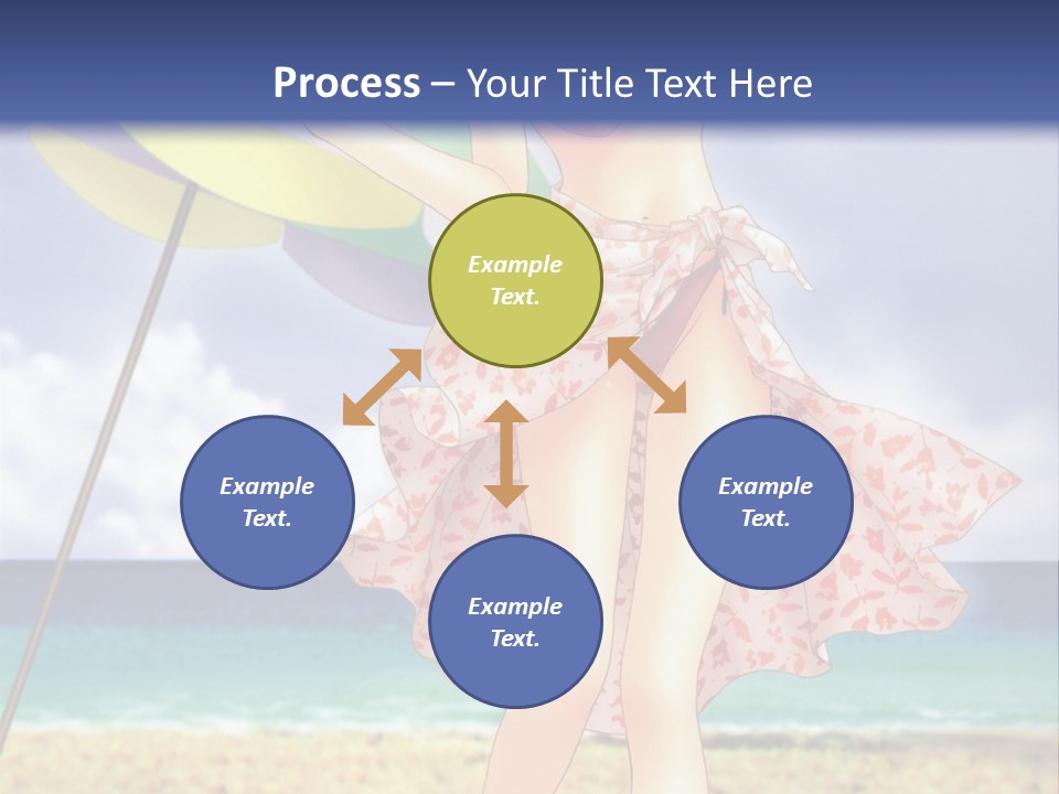 A Woman In A Bikini Holding An Umbrella On The Beach PowerPoint Template