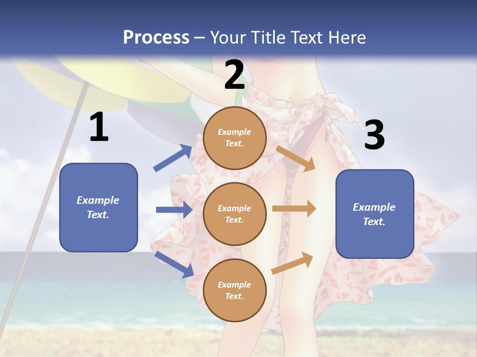 A Woman In A Bikini Holding An Umbrella On The Beach PowerPoint Template