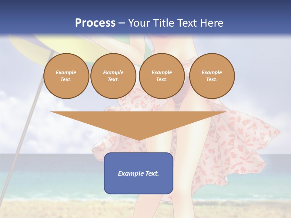 A Woman In A Bikini Holding An Umbrella On The Beach PowerPoint Template