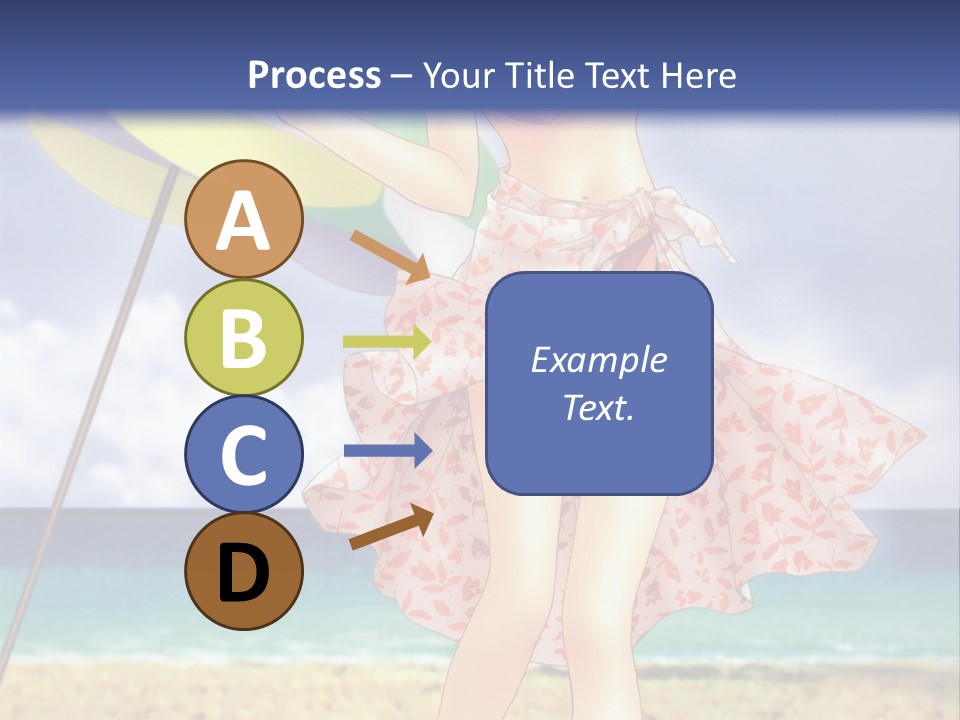 A Woman In A Bikini Holding An Umbrella On The Beach PowerPoint Template