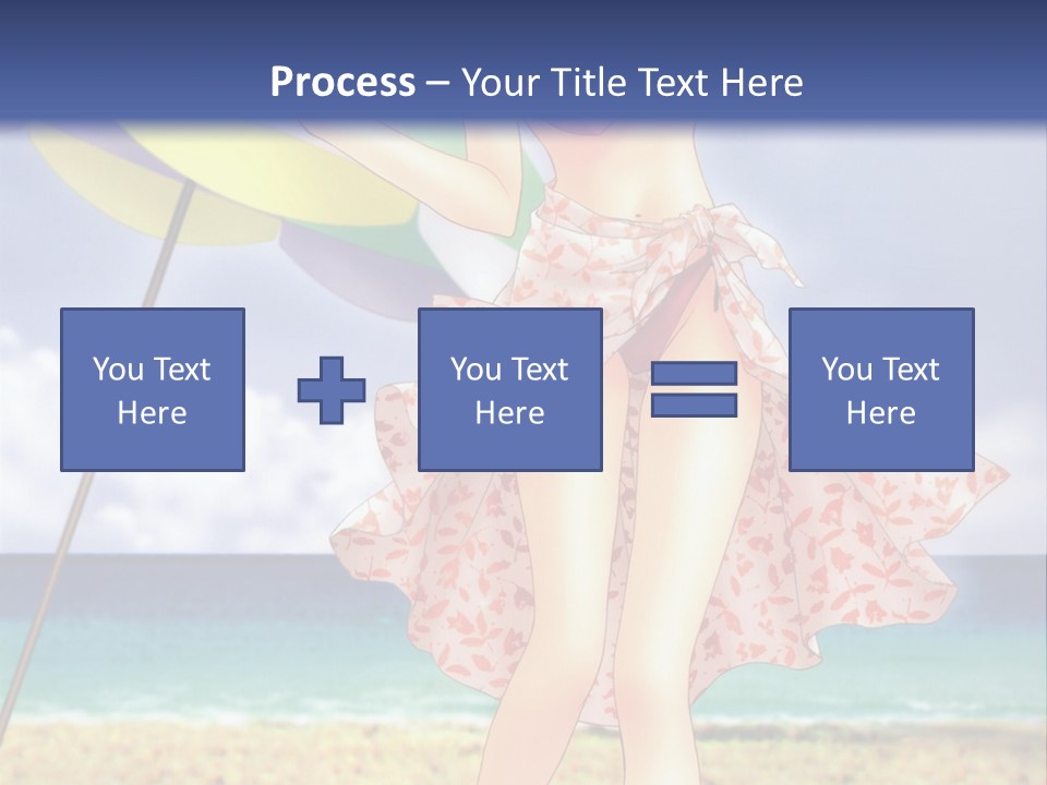 A Woman In A Bikini Holding An Umbrella On The Beach PowerPoint Template