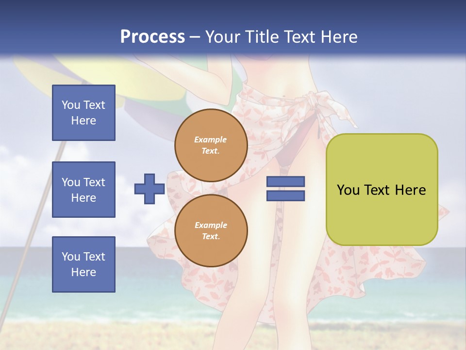 A Woman In A Bikini Holding An Umbrella On The Beach PowerPoint Template