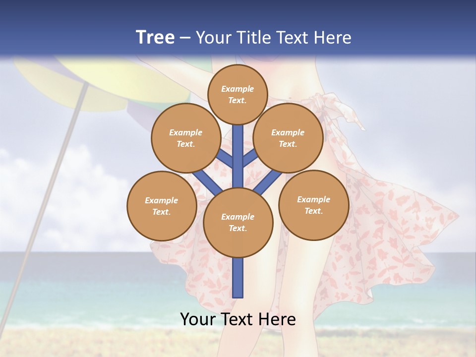 A Woman In A Bikini Holding An Umbrella On The Beach PowerPoint Template