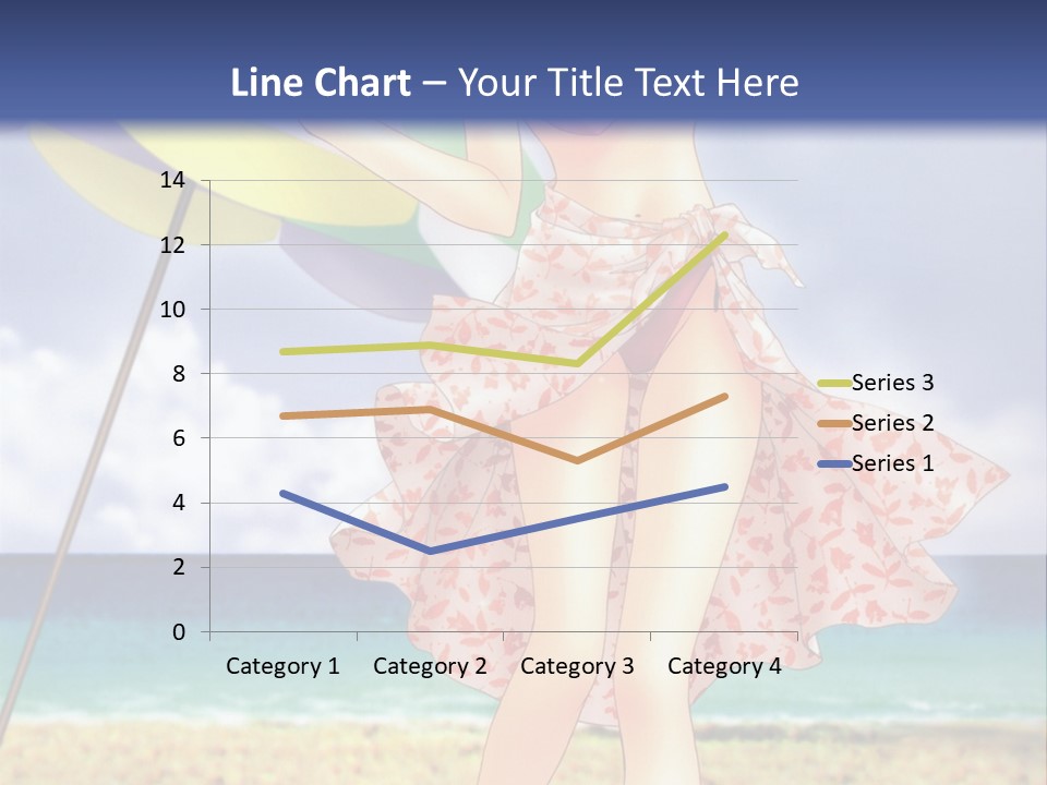 A Woman In A Bikini Holding An Umbrella On The Beach PowerPoint Template