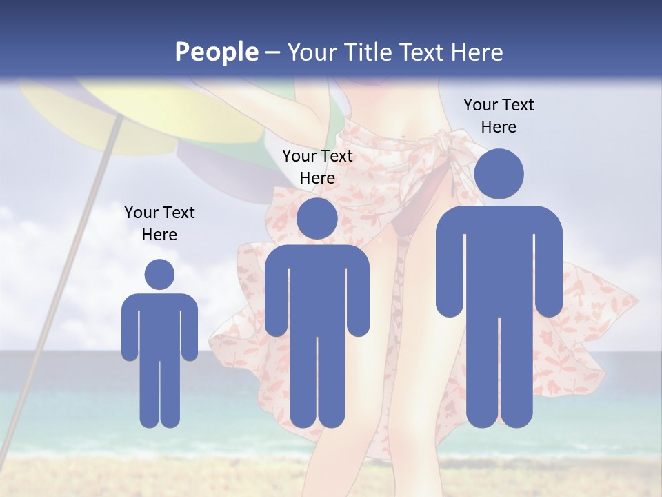 A Woman In A Bikini Holding An Umbrella On The Beach PowerPoint Template