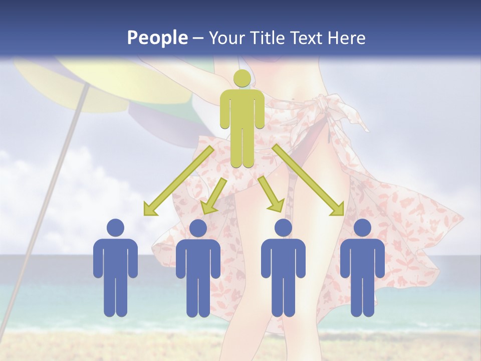 A Woman In A Bikini Holding An Umbrella On The Beach PowerPoint Template