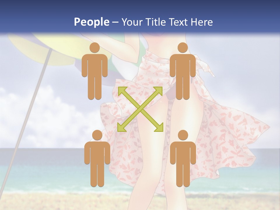 A Woman In A Bikini Holding An Umbrella On The Beach PowerPoint Template