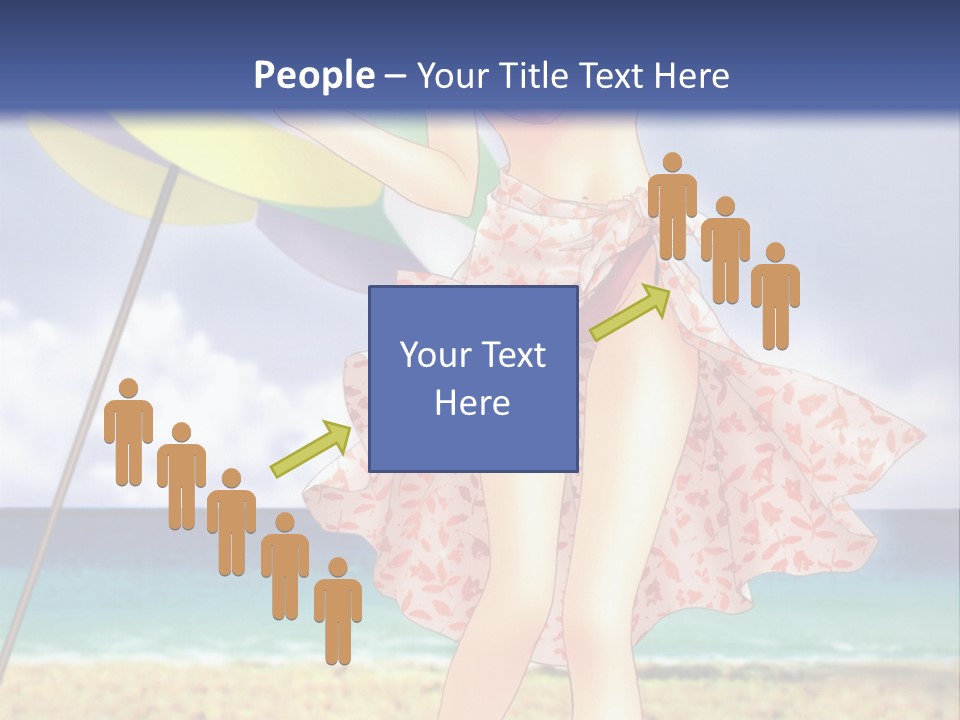 A Woman In A Bikini Holding An Umbrella On The Beach PowerPoint Template
