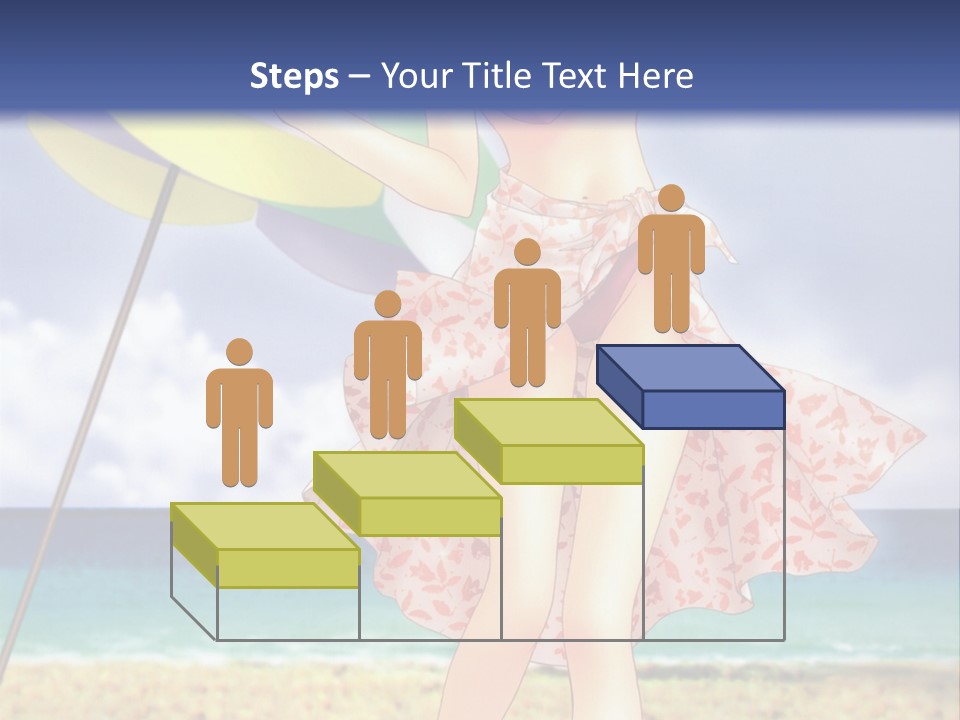 A Woman In A Bikini Holding An Umbrella On The Beach PowerPoint Template