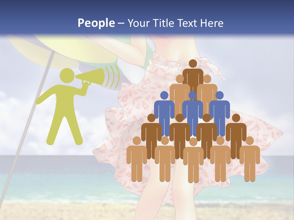 A Woman In A Bikini Holding An Umbrella On The Beach PowerPoint Template