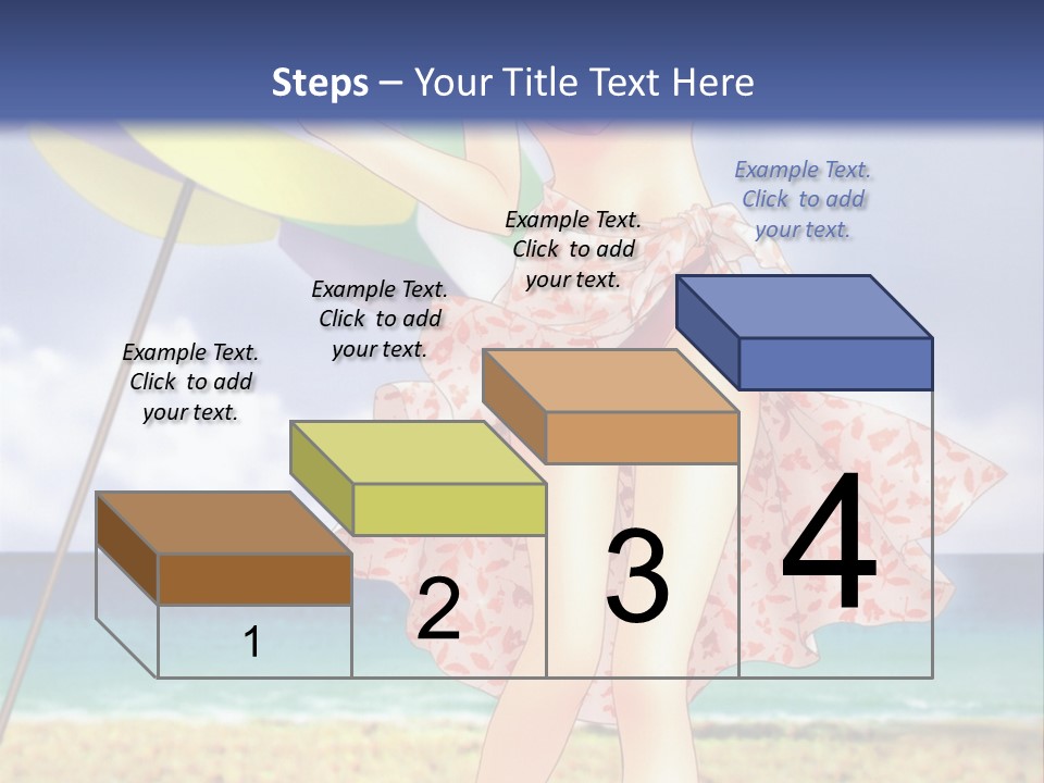 A Woman In A Bikini Holding An Umbrella On The Beach PowerPoint Template