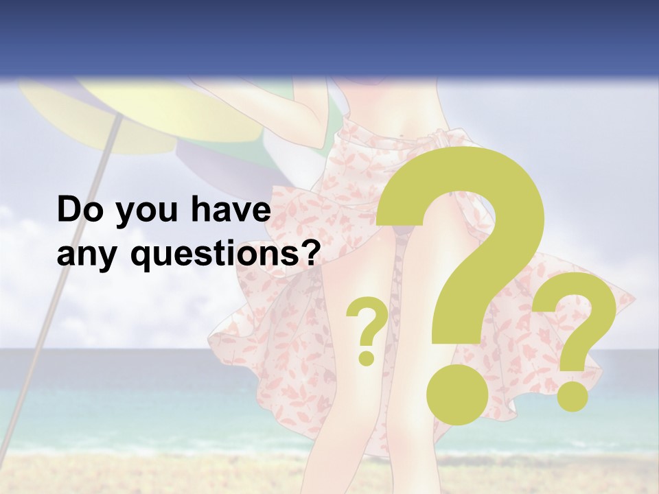 A Woman In A Bikini Holding An Umbrella On The Beach PowerPoint Template