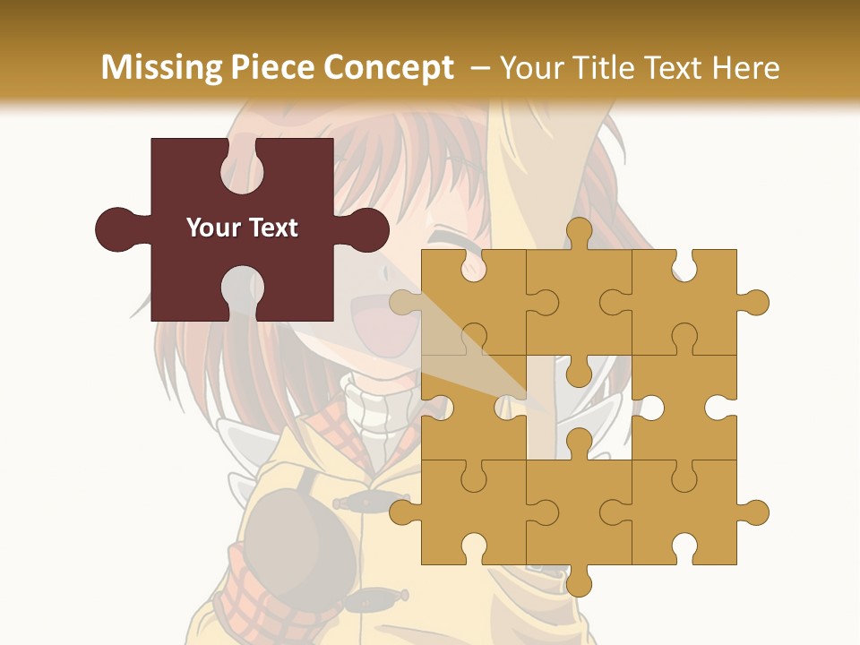 A Girl In A Trench Coat Holding A Glove PowerPoint Template