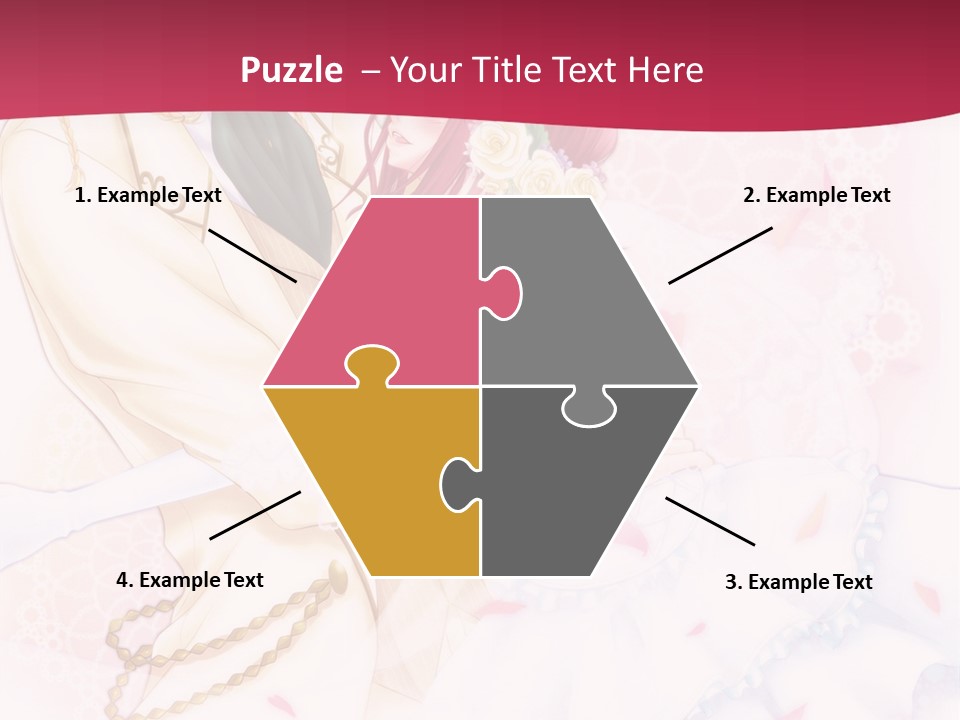 A Couple Of Anime Characters Hugging In Front Of A Pink Background PowerPoint Template