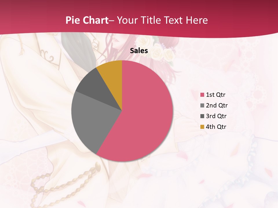A Couple Of Anime Characters Hugging In Front Of A Pink Background PowerPoint Template