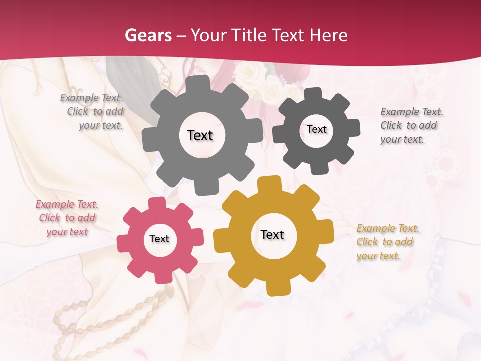 A Couple Of Anime Characters Hugging In Front Of A Pink Background PowerPoint Template