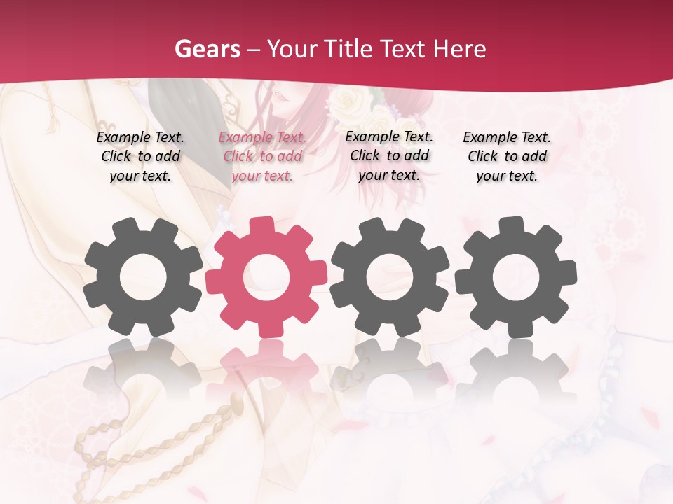 A Couple Of Anime Characters Hugging In Front Of A Pink Background PowerPoint Template