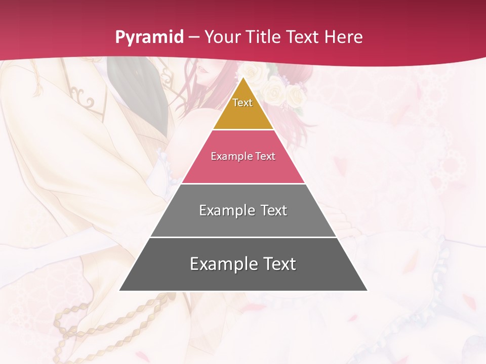 A Couple Of Anime Characters Hugging In Front Of A Pink Background PowerPoint Template