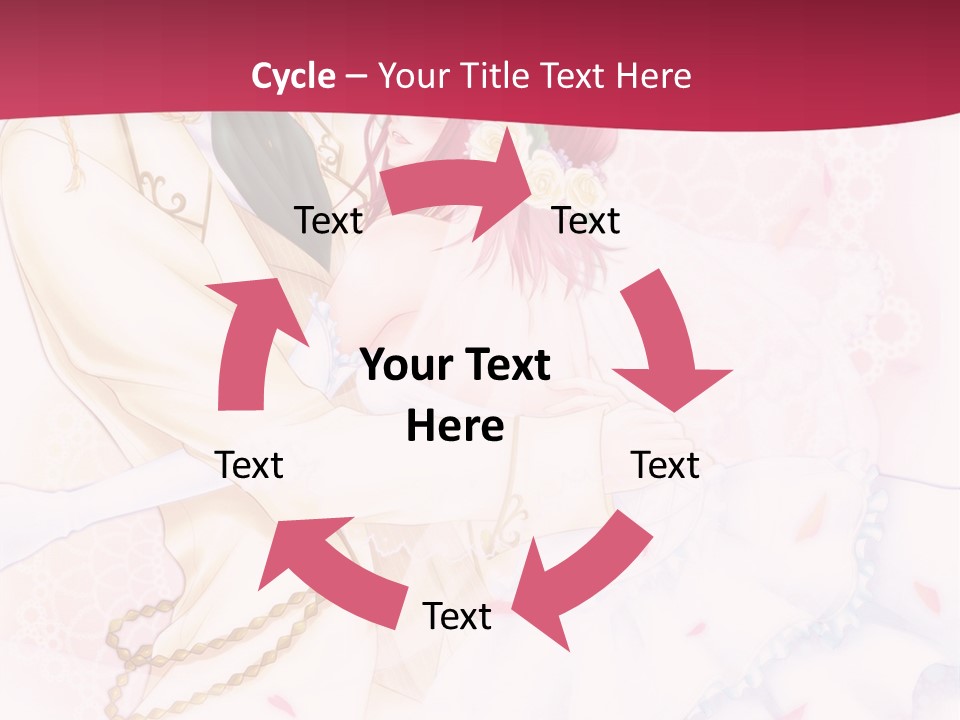 A Couple Of Anime Characters Hugging In Front Of A Pink Background PowerPoint Template