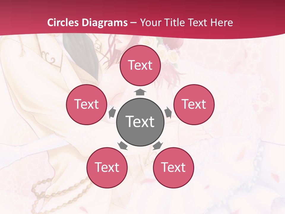 A Couple Of Anime Characters Hugging In Front Of A Pink Background PowerPoint Template