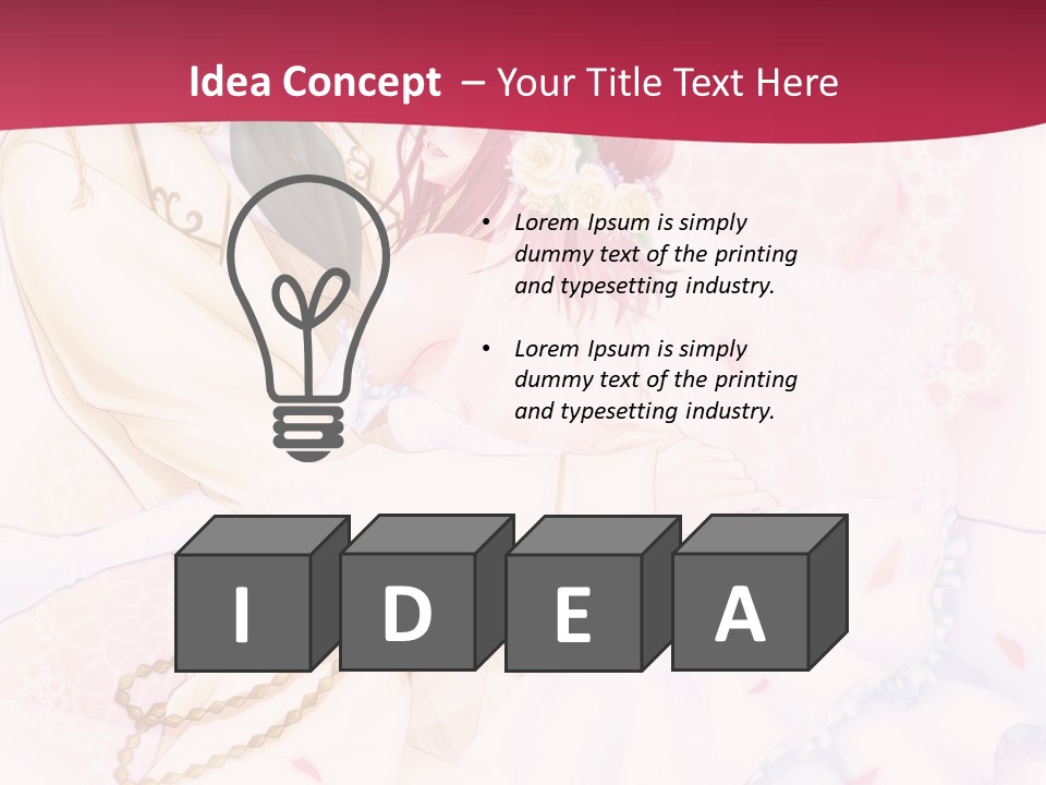 A Couple Of Anime Characters Hugging In Front Of A Pink Background PowerPoint Template