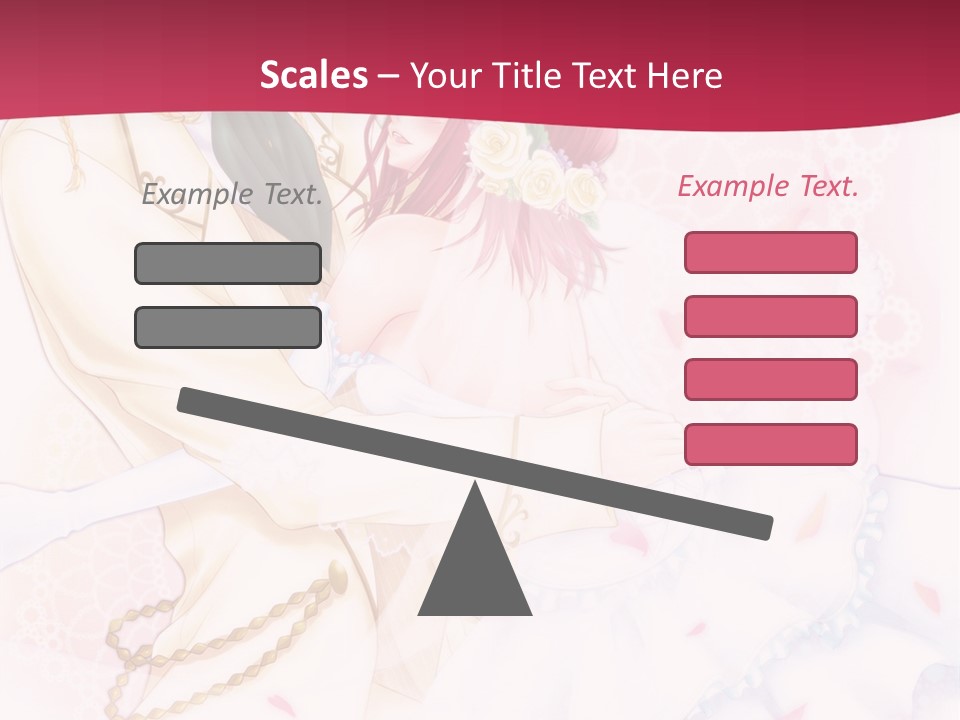 A Couple Of Anime Characters Hugging In Front Of A Pink Background PowerPoint Template