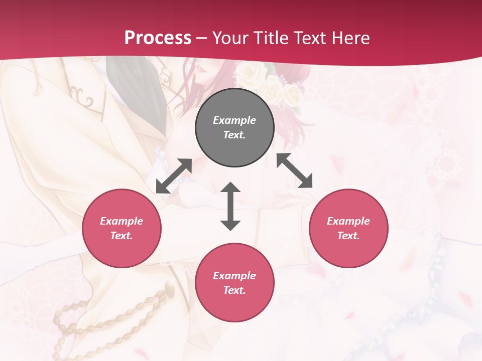 A Couple Of Anime Characters Hugging In Front Of A Pink Background PowerPoint Template