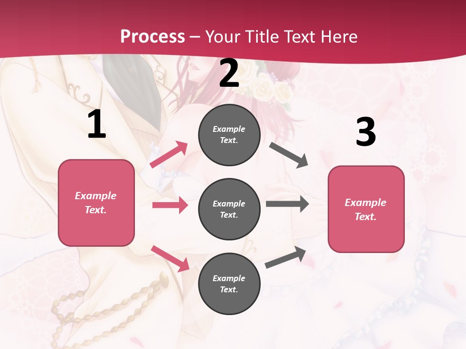 A Couple Of Anime Characters Hugging In Front Of A Pink Background PowerPoint Template