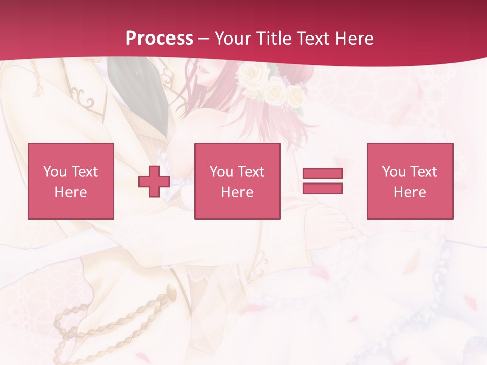 A Couple Of Anime Characters Hugging In Front Of A Pink Background PowerPoint Template