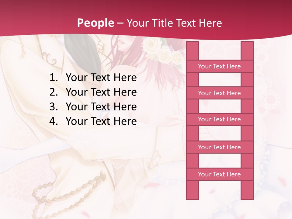 A Couple Of Anime Characters Hugging In Front Of A Pink Background PowerPoint Template