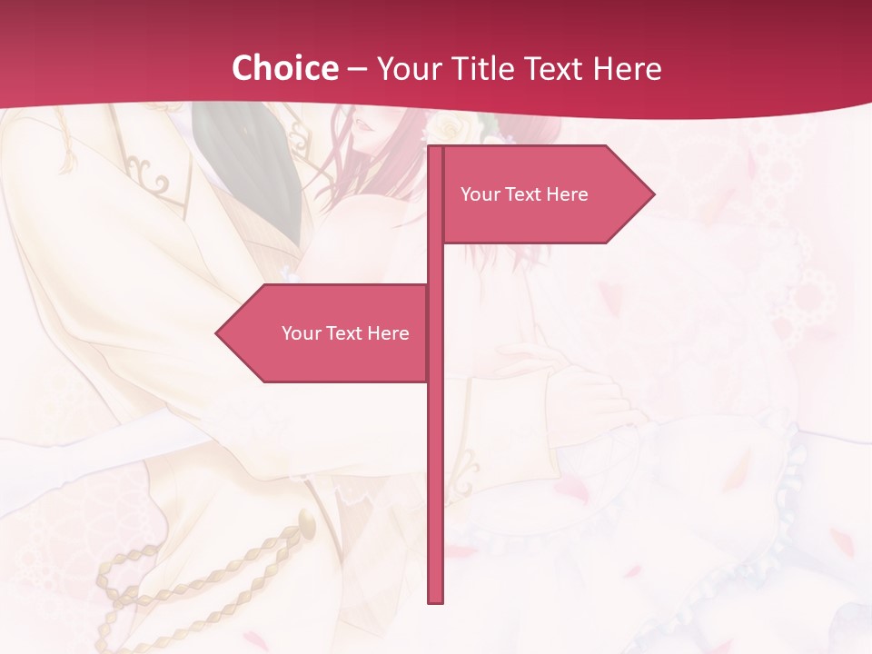 A Couple Of Anime Characters Hugging In Front Of A Pink Background PowerPoint Template