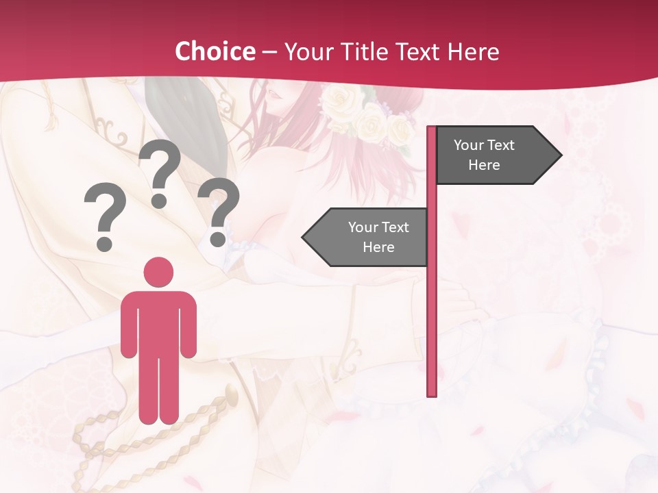 A Couple Of Anime Characters Hugging In Front Of A Pink Background PowerPoint Template