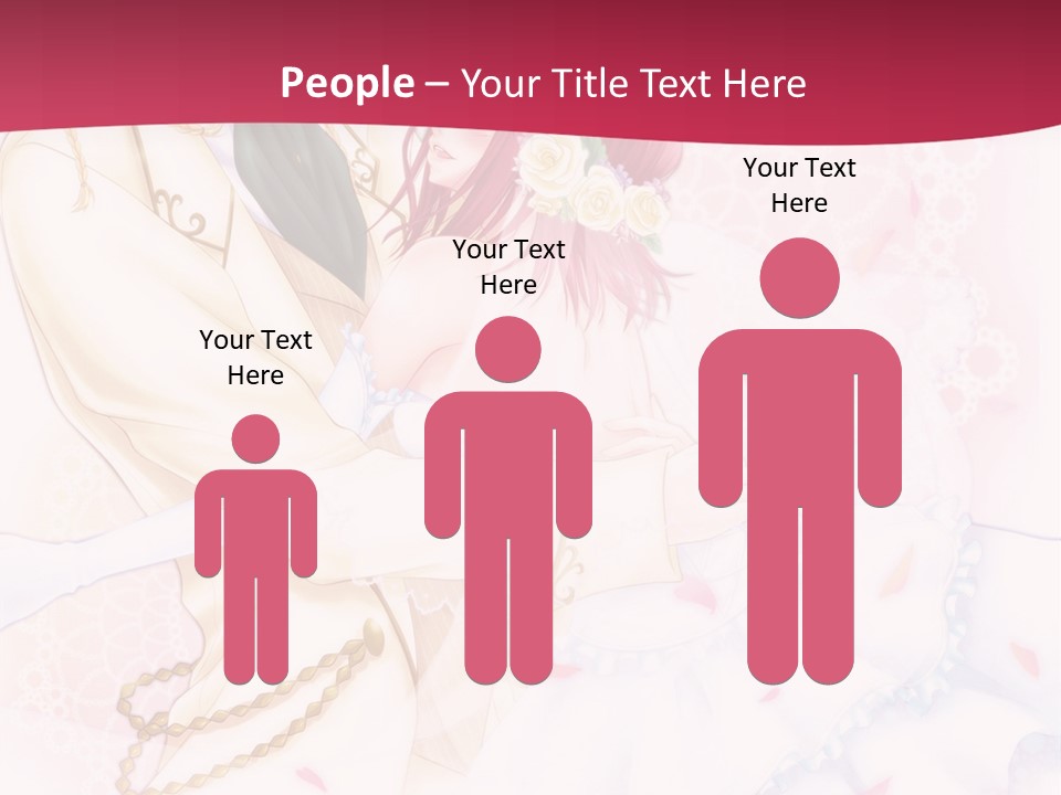 A Couple Of Anime Characters Hugging In Front Of A Pink Background PowerPoint Template