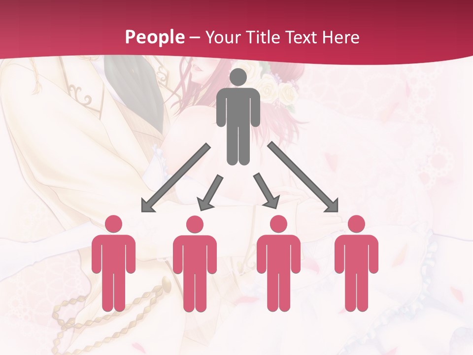 A Couple Of Anime Characters Hugging In Front Of A Pink Background PowerPoint Template