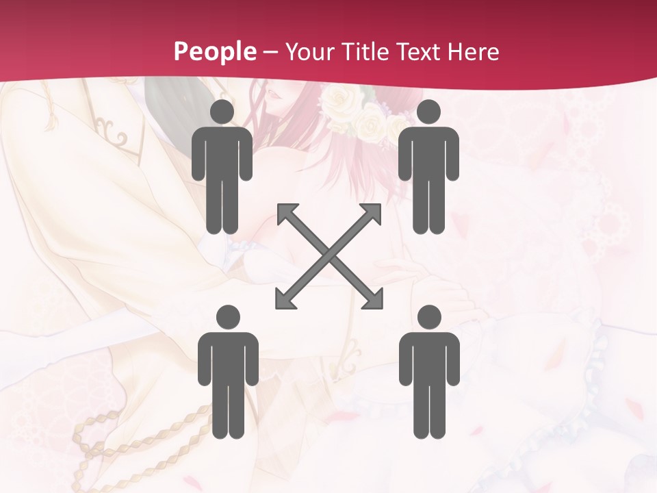 A Couple Of Anime Characters Hugging In Front Of A Pink Background PowerPoint Template