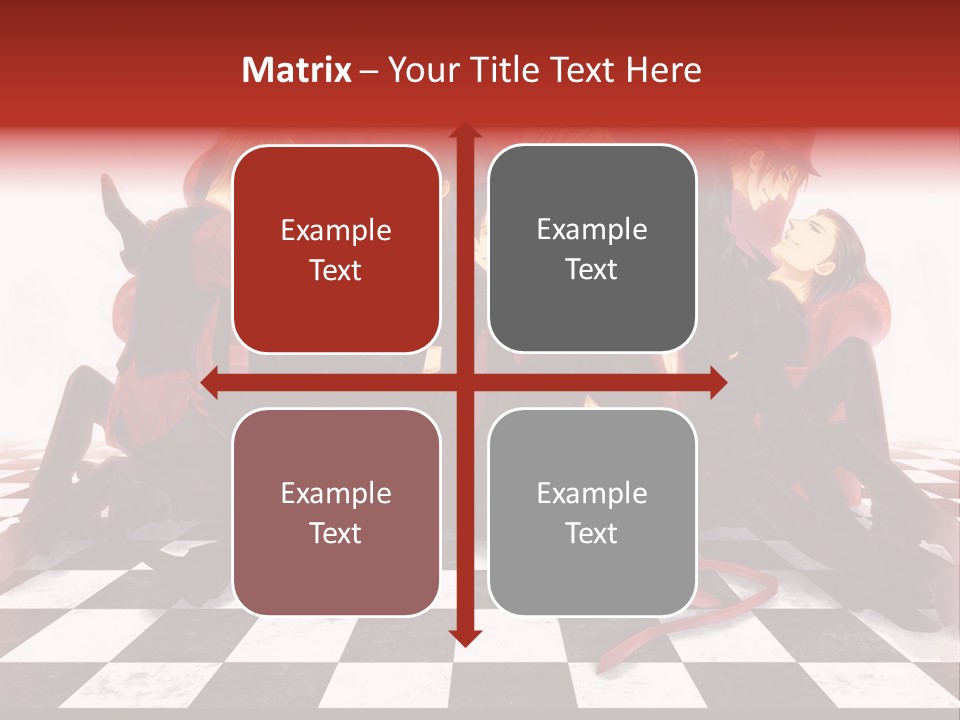 A Group Of People Sitting On Top Of A Checkered Floor PowerPoint Template