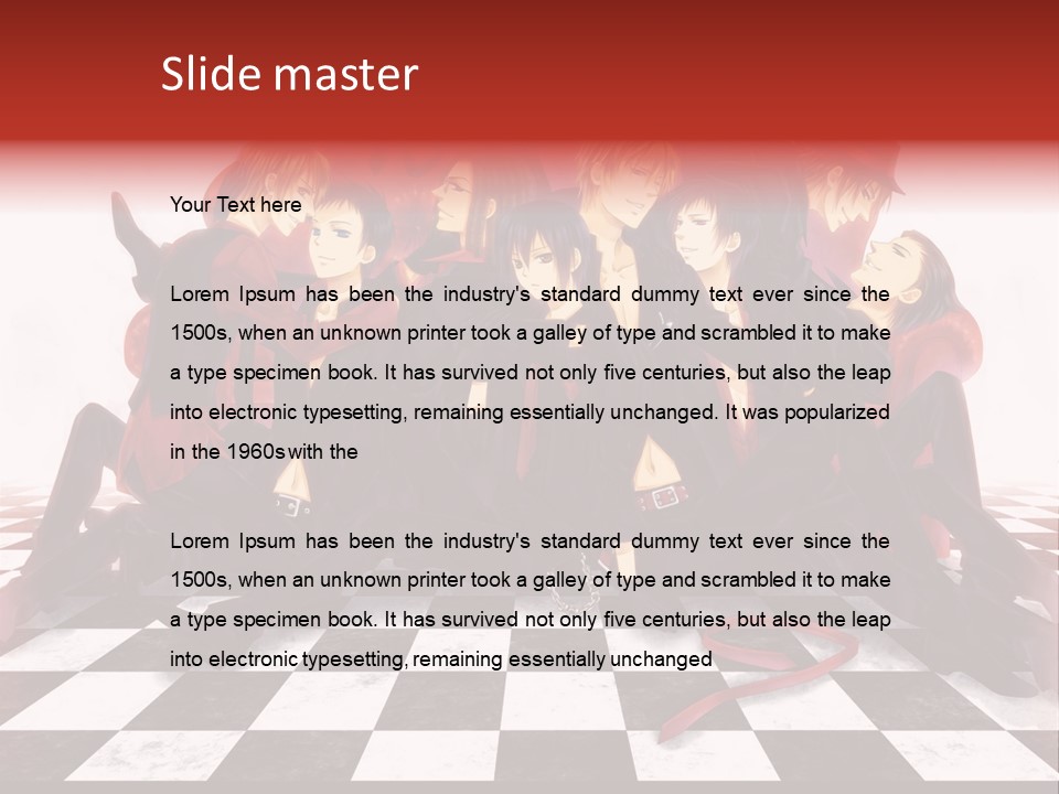 A Group Of People Sitting On Top Of A Checkered Floor PowerPoint Template