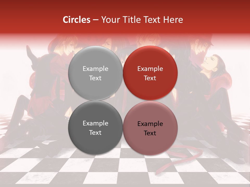 A Group Of People Sitting On Top Of A Checkered Floor PowerPoint Template
