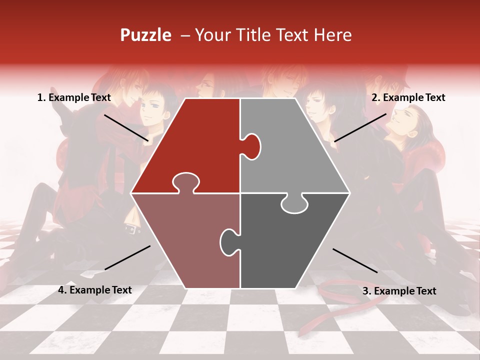 A Group Of People Sitting On Top Of A Checkered Floor PowerPoint Template