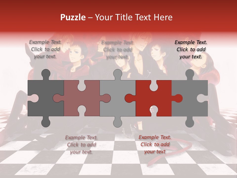A Group Of People Sitting On Top Of A Checkered Floor PowerPoint Template