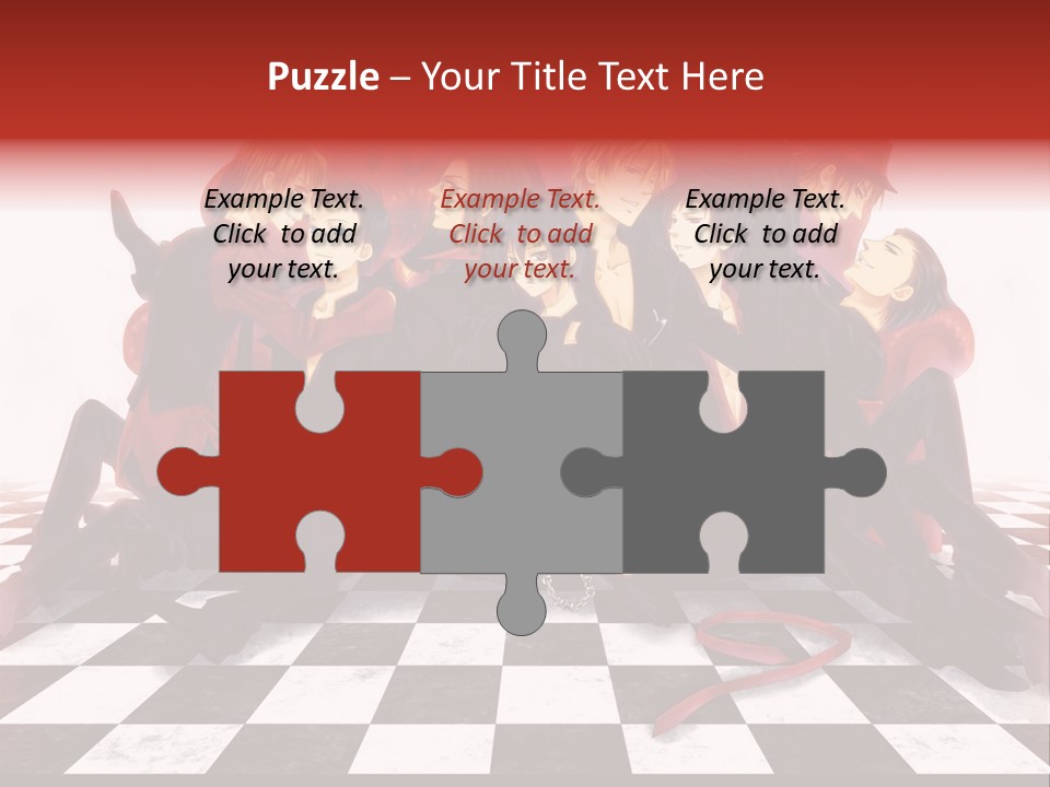 A Group Of People Sitting On Top Of A Checkered Floor PowerPoint Template