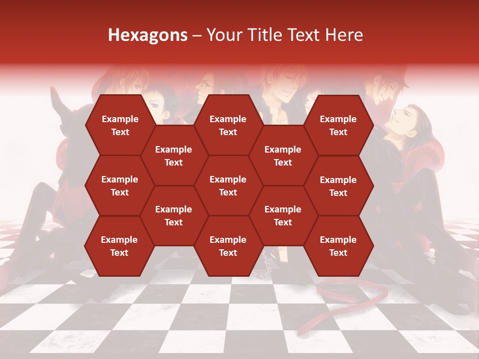 A Group Of People Sitting On Top Of A Checkered Floor PowerPoint Template