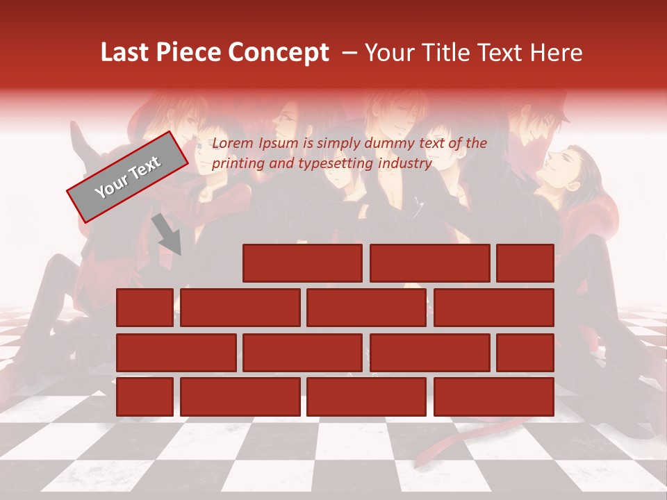 A Group Of People Sitting On Top Of A Checkered Floor PowerPoint Template