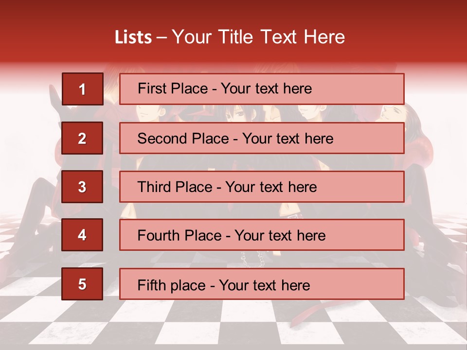 A Group Of People Sitting On Top Of A Checkered Floor PowerPoint Template