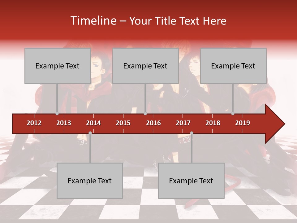 A Group Of People Sitting On Top Of A Checkered Floor PowerPoint Template