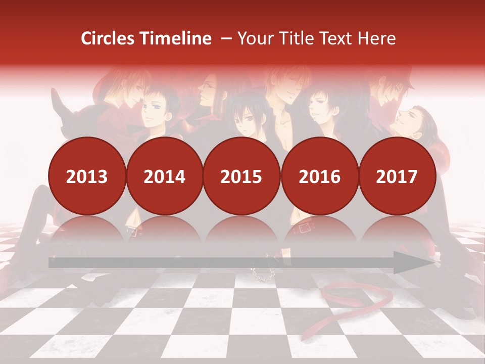 A Group Of People Sitting On Top Of A Checkered Floor PowerPoint Template