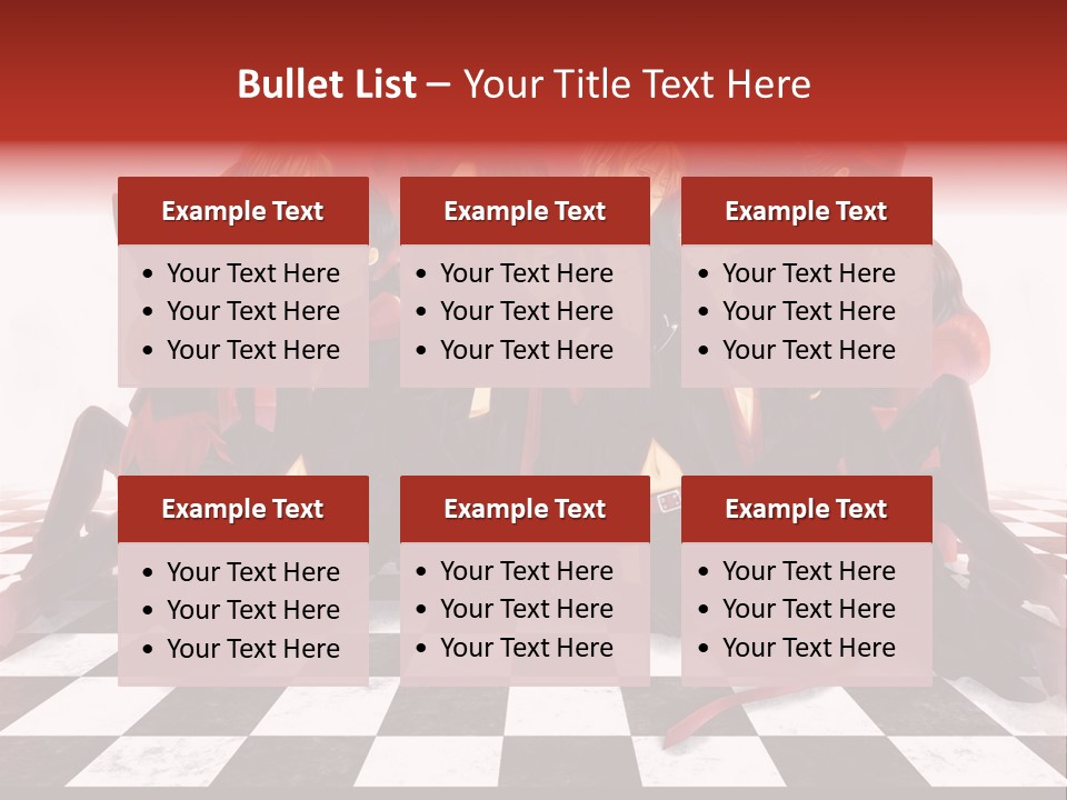 A Group Of People Sitting On Top Of A Checkered Floor PowerPoint Template