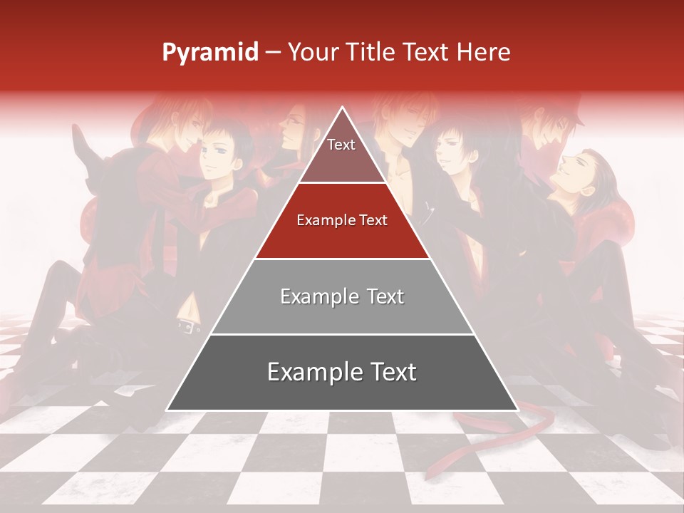 A Group Of People Sitting On Top Of A Checkered Floor PowerPoint Template