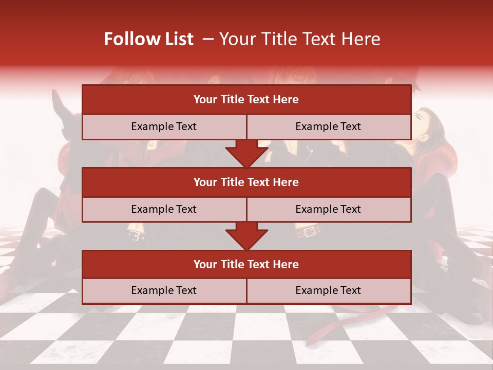 A Group Of People Sitting On Top Of A Checkered Floor PowerPoint Template